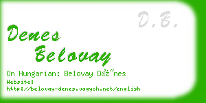 denes belovay business card